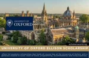 Apply Now: 2026 Ellison Scholars Undergraduate Programme at the University of Oxford (Fully Funded)