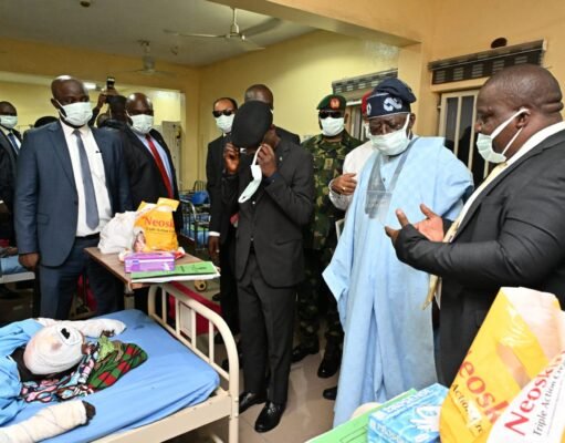 PHOTOS: Tinubu Consoles Injured Survivors of Benue Tragedy at Hospital
